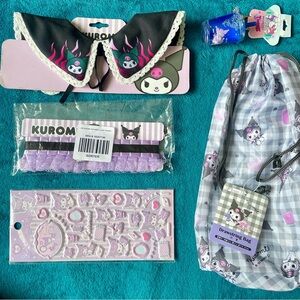 Kuromi Gift Bundle Choker Puffy Stickers Keychain Bag Collar hot topic